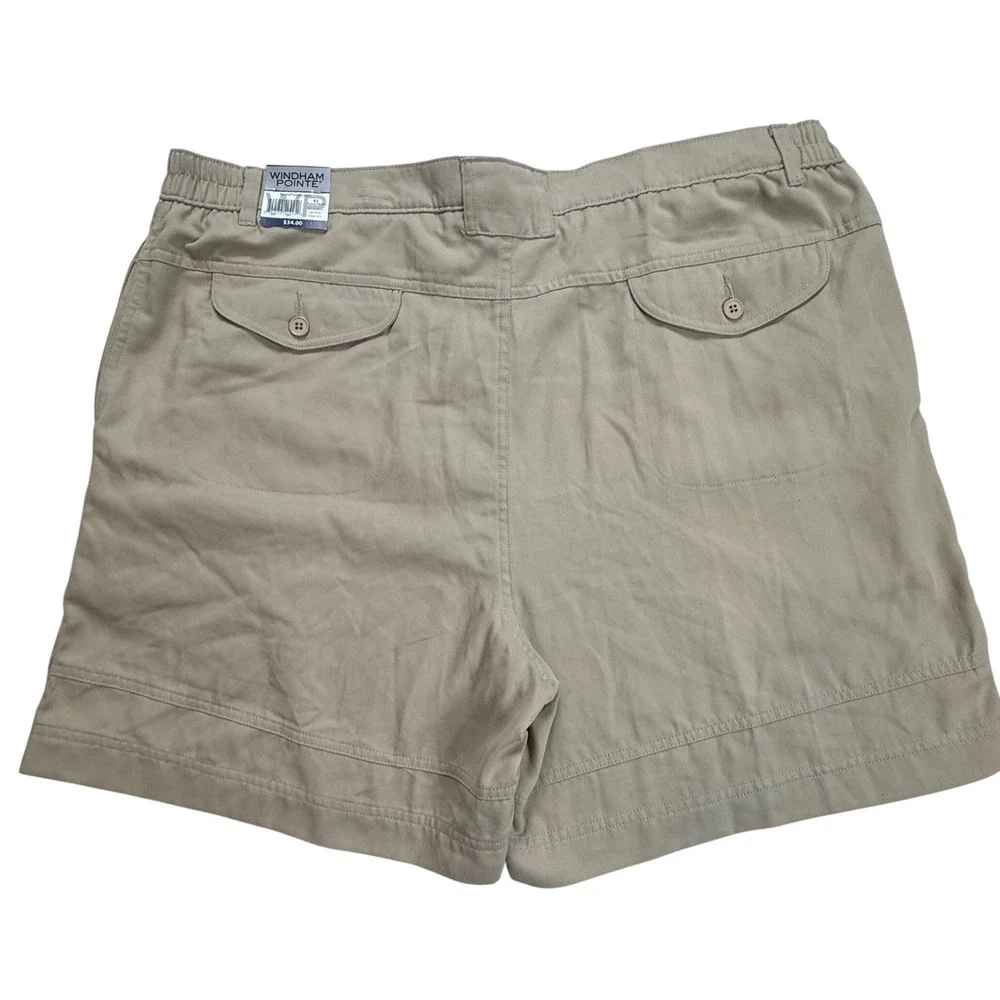 Windham Pointe Mens 42 Plaza Taupe Cargo‎ Shorts Side Elastic 6in Inseam New